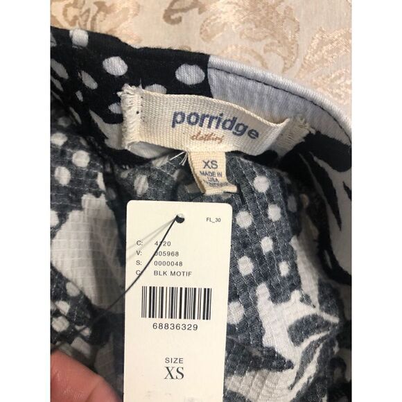 Brand New Anthropologie Porridge Ruched Knit Black & White Mini Skirt XS - Picture 4 of 10